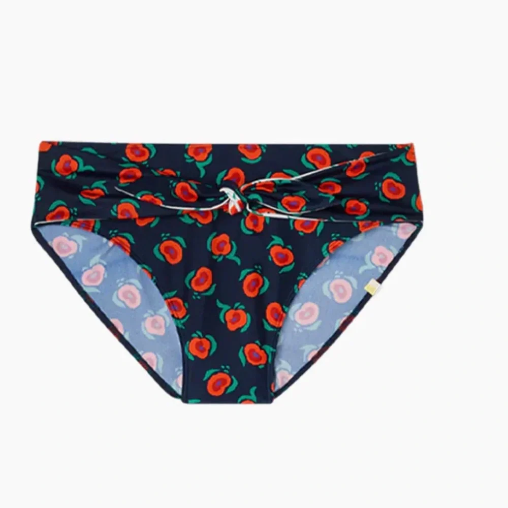 Summerslat The Tie Belt High Leg Mid Rise Bottom ‎ Poppies in Deep Sea